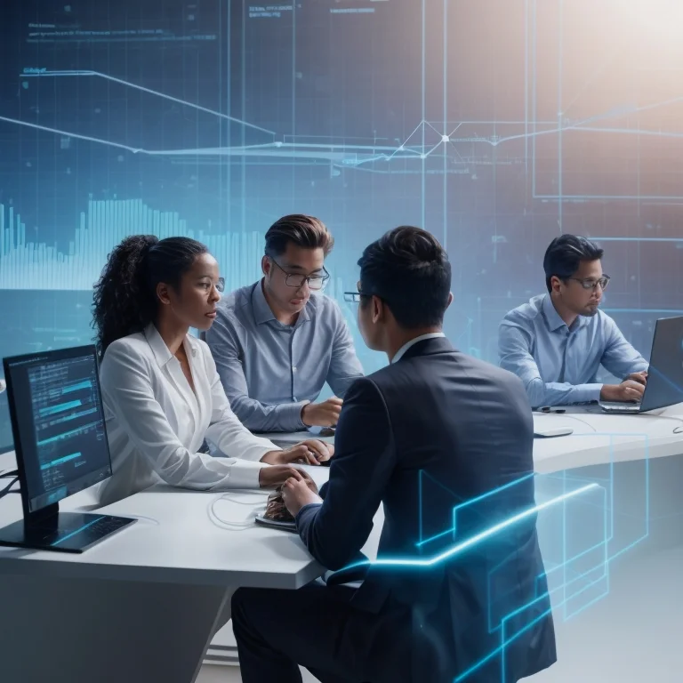 Team working on business system solutions